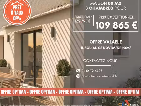 projet de construction d'une maison 80 m² avec terrain à gaujac (30)