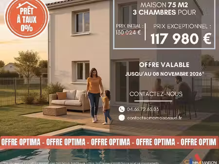 projet de construction d'une maison 75 m² avec terrain à la calmette (30)