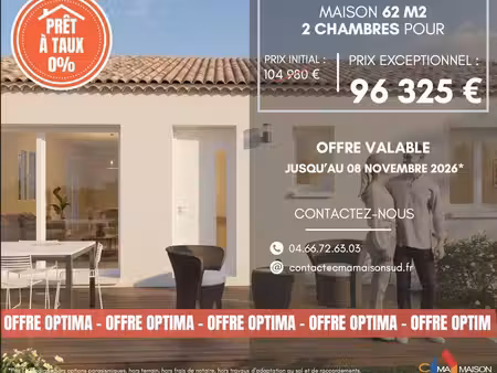 projet de construction d'une maison 62 m² avec terrain à laudun-l'ardoise (30)