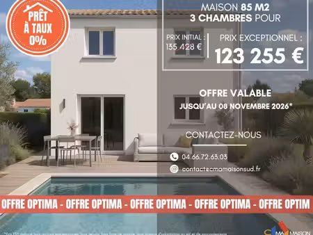projet de construction d'une maison 85 m² avec terrain à vauvert (30)