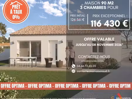 projet de construction d'une maison 90 m² avec terrain à canet (34)