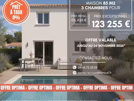 projet de construction d'une maison 85 m² avec terrain à candillargues (34)