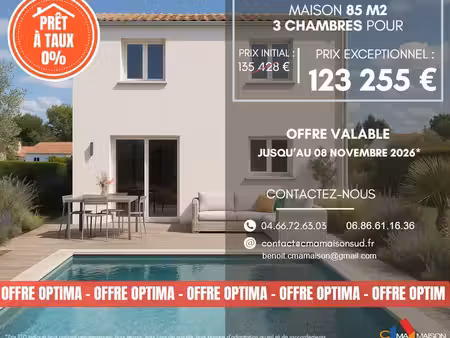 projet de construction d'une maison 85 m² avec terrain à saint-mathieu-de-treviers (34)