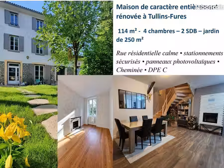 maison de caractère entièrement rénovée – 110 m² – 4 chambres – jardin ––tullins-fures