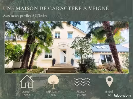 maison de caractère 230 m² – 5 chambres – dpe b – jardin plein sud & coup de pêche sur l’i