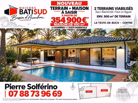 projet de construction d'une maison 100 m² avec terrain à la teste-de-buch (33)