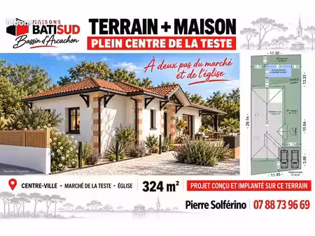 projet de construction d'une maison 97 m² avec terrain à la teste-de-buch (33)