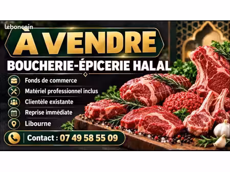 fond de commerce boucherie-épicerie halal