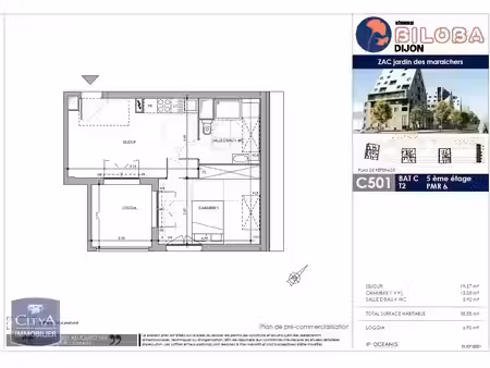 appartement à louer 2 pièces 38.73 m² - dijon (21) - 660€