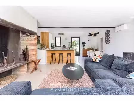 longère traditionnelle à l'esprit contemporain avec jardin à balma