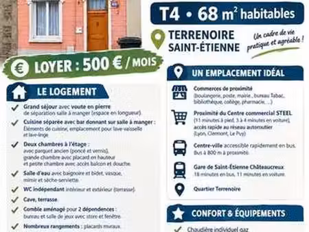 location maison à saint-étienne (42000) : à louer / 68m² saint-étienne
