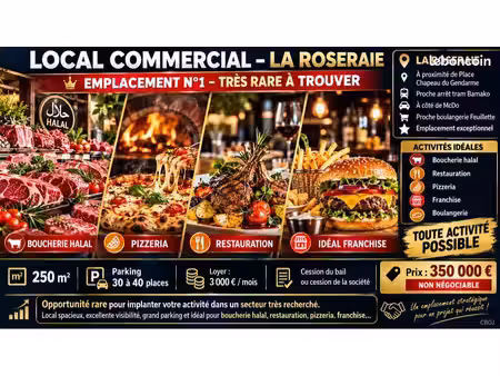◊ local commercial la roseraie – 250 m² ◊ ◊ opportunité exceptionnelle – emplacement n°1 –