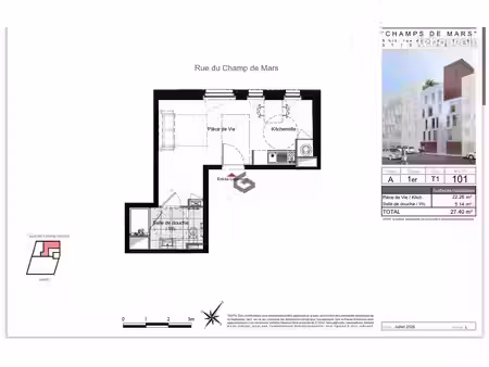 appartement 1 pièce 27 m²