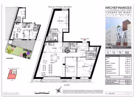 appartement 4 pièces 102 m²