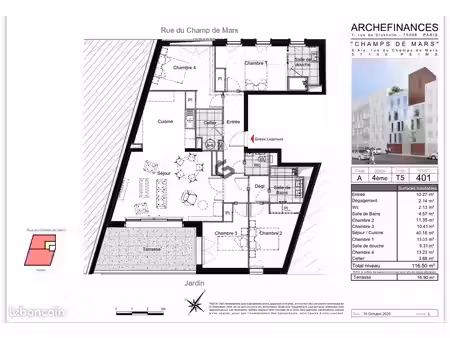 appartement 4 pièces 117 m²