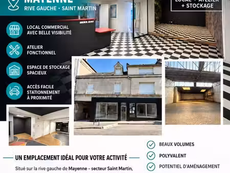 à louer – local commercial de 650 m² à mayenne