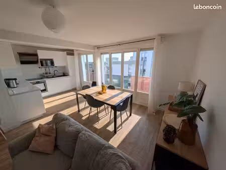 t3 meublé 63 m² – lorient centre – lumineux et entièrement rénové
