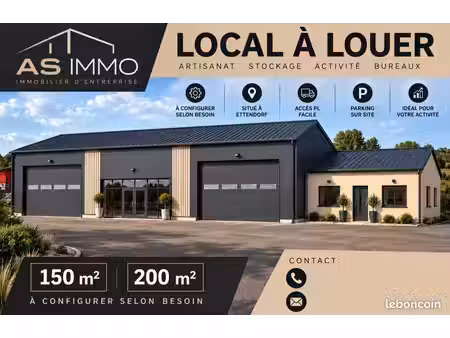 locaux professionnels neufs à louer – 150 à 200 m² – ettendorf