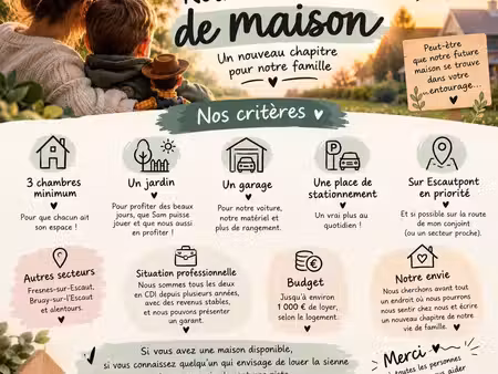 recherche maison 2/3 chambres