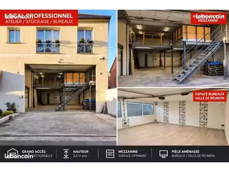 à louer – entrepôt industriel 242 m² avec bureau et mezzanine