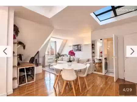 grand studio + mezzanine lumineux parc monceau