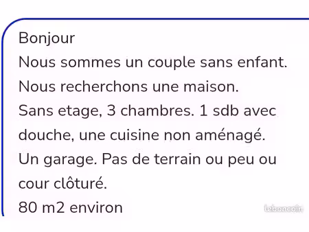 recherche de maison