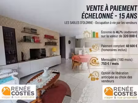 vente à terme occupée sur 180 mois - les sables d olonne (85100)