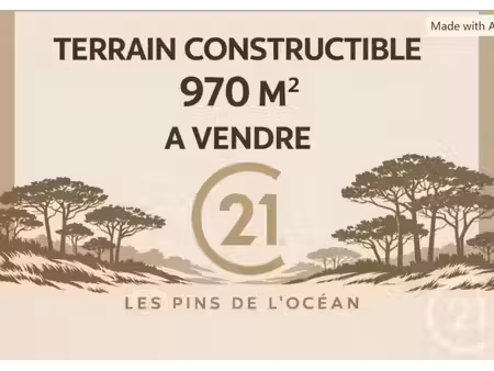 terrain à vendre - 970 m2 - vendays montalivet - 33 - aquitaine
