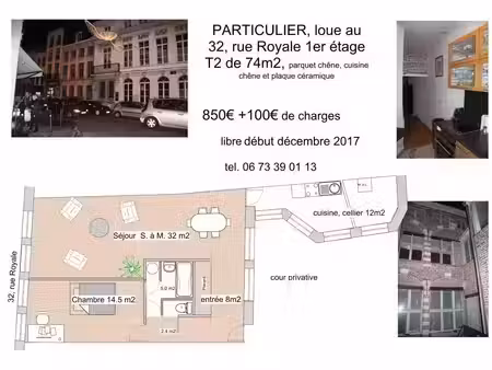 appartement de 74m2 à louer sur lille