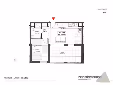 vente appartement 2 pièces 44 m² à thionville (57100)  198 000 €