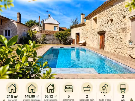 saint-giron-d'aiguevive propriété en pierre 215 m2 5 cha