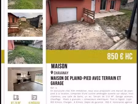 maison plan pied en location chavanay