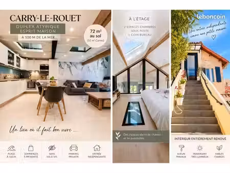 duplex esprit maison - mer à 500m - 72m2 au sol