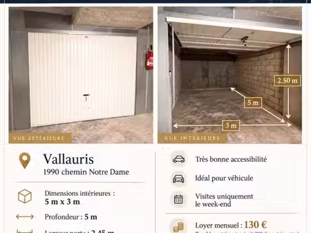 garage fermé à louer vallauris
