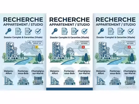 recherche studio / t2 – maisons-alfort  fontenay-sous-bois  champigny et environs