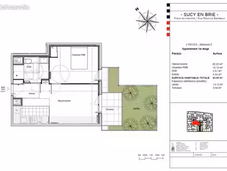 appartement t2 neuf - centre ville sucy