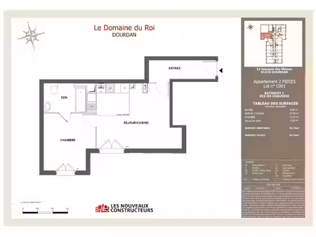 location appartement 2 pièces 46 m² à dourdan (91410)  741 €