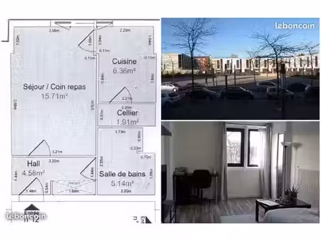 grand t1 lumineux de 34m² rue de wattignies - lille