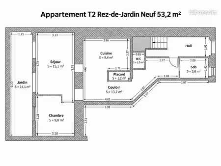 t2 neuf de 53 m² avec jardin – frais de notaire réduits – la farlède centre