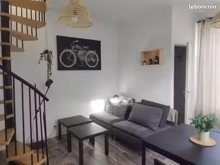 appartement duplex - 2 pièces meublé avec chauffage et jardin