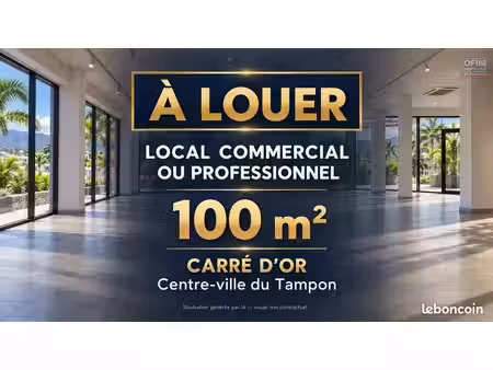 à louer – local commercial ou professionnel de 100 m² dans le carré d’or du tampon