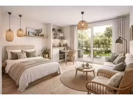 grand studio jardin métro à 3min