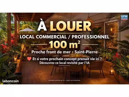 a louer local commercial / professionnel de 100 m2 avec terrasse proche front de mer à sai