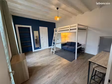 grand studio rénové et meublé 28m2