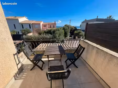 l’ayguade | maison 73 m² t4 meublée à 50 m de la plage – 2 chambres + bureau – vue mer – t