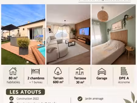 maison récente 80m2 - terrain 600m2