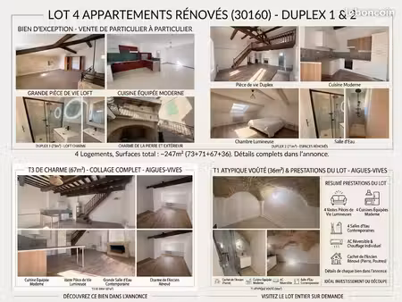 immeuble de charme composé de 4 lots