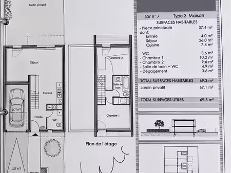 maison de 70 m² avec jardin  terrasse bois et piscine  garage et parking  hauts de malbosc