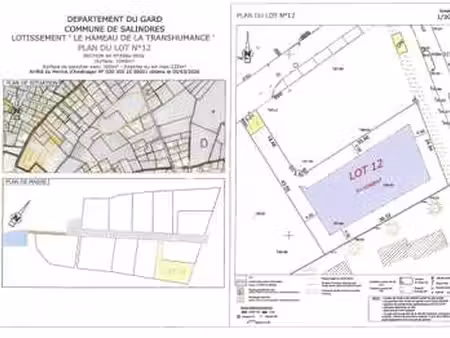 vente terrain à salindres (30340) : à vendre / 1048m² salindres