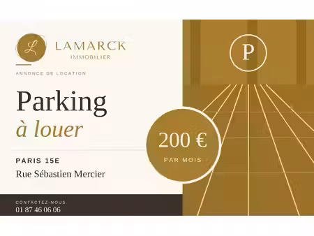 location parking à paris 15ème (75015)  200 €